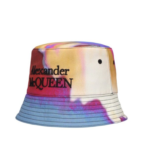 NWT$450 Alexander McQueen Embroidered Logo Abstract Luminous Flower Bucket Hat L - Picture 2 of 15